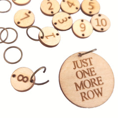 Single Chain Wooden Knit Counting Buckle Stitch Marker 1-10