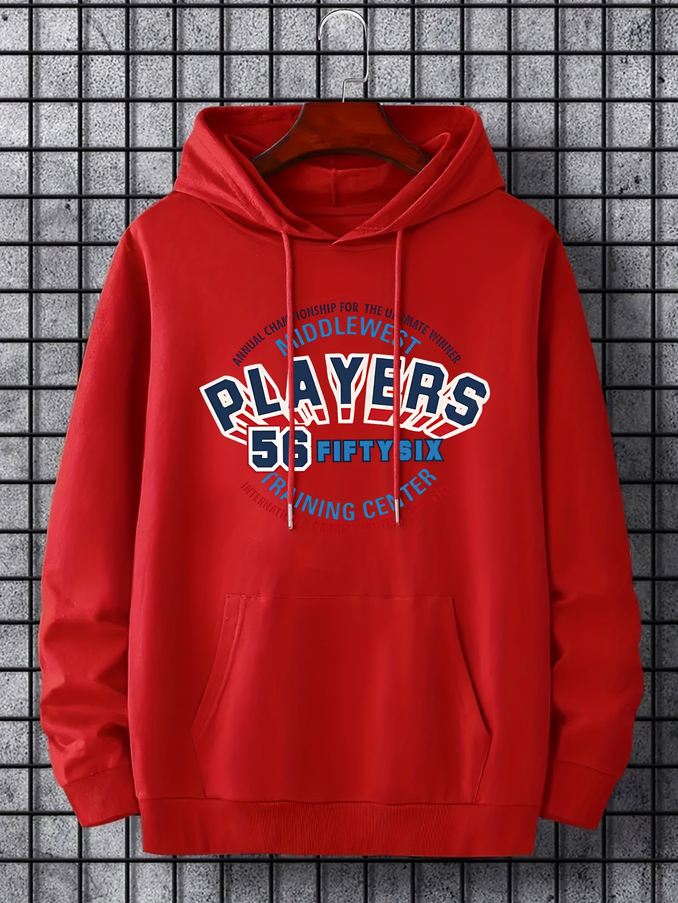 Men's Casual Print Hoodie Sweatshirt with Drawstring Hood