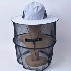 Unisex SunShade Large Brim Hat with Mosquito Protection