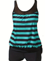 Tie Dye Tankini Set Women's Plus Two Piece Set
