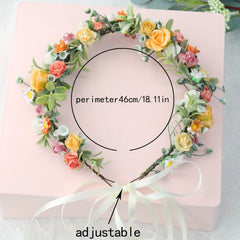 Rose Rattan Wreath Headband Sweet Hair Accessories