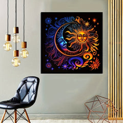 Sun & Moon Artificial Diamond Painting Kit - DIY 5D Diamond Art Home Decor