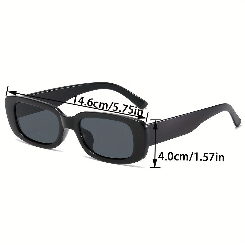 Rectangle Frame Sunglasses Mod Minimalist Glasses UV400