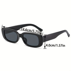 Rectangle Frame Sunglasses Mod Minimalist Glasses UV400