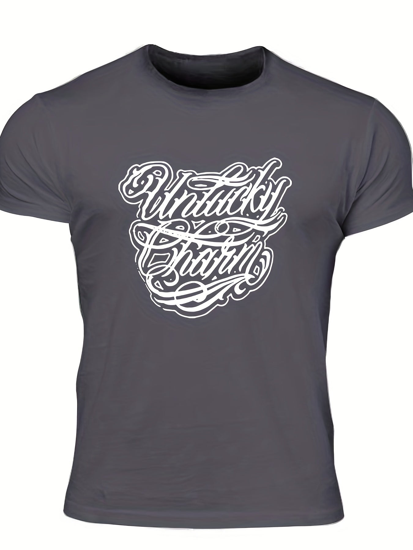 Men's Unlucky Charm Print T-shirt for Summer Outdoor