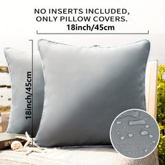 2pcs Outdoor Waterproof Throw Pillow Covers Decorative Square Pillowcase