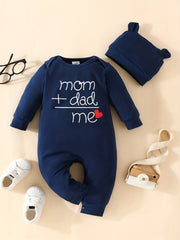 Baby DAD MOM ME Letter Print Romper Creeper