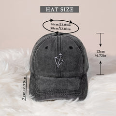 Mushroom Washed Baseball Cap Adjustable Buckle Closure Cap