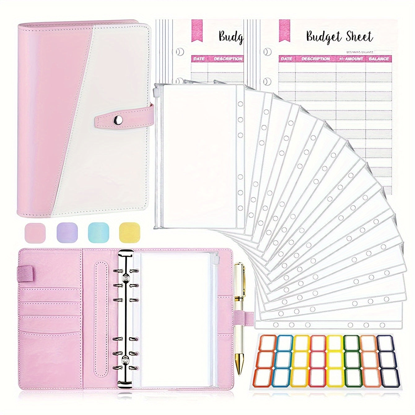 A6 Budget Binder Money Saving Book with Pockets & Stickers