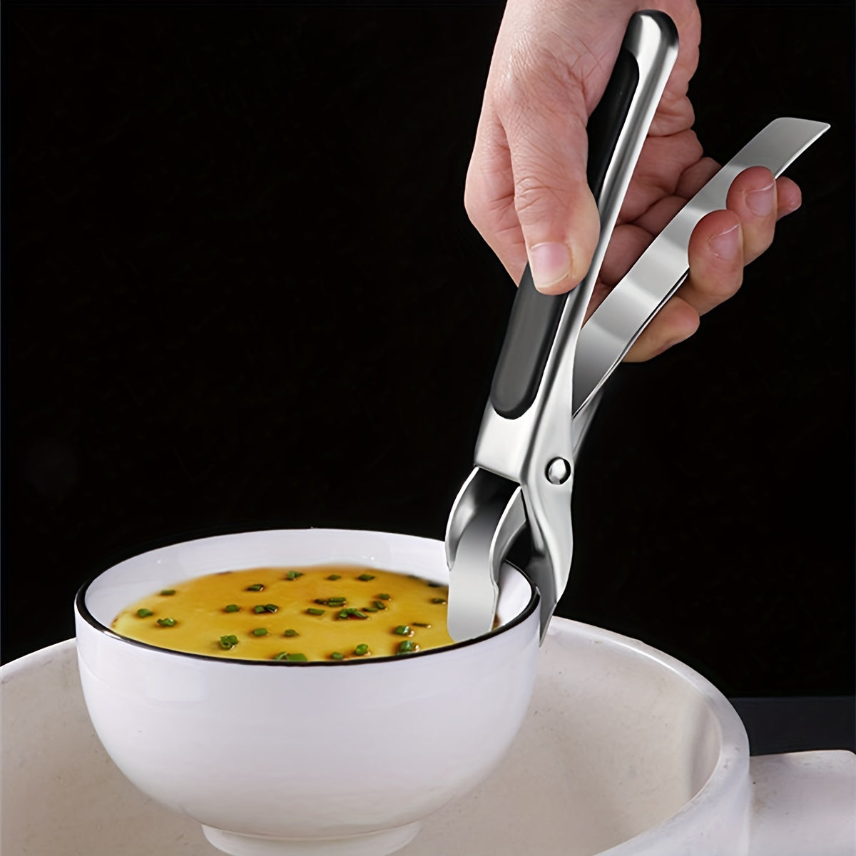Stainless Steel Bowl Gripper Clips with Silicone Clamp