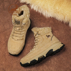 Men's Winter Thermal Snow Boots Fuzzy Lining Windproof Hiking Shoes