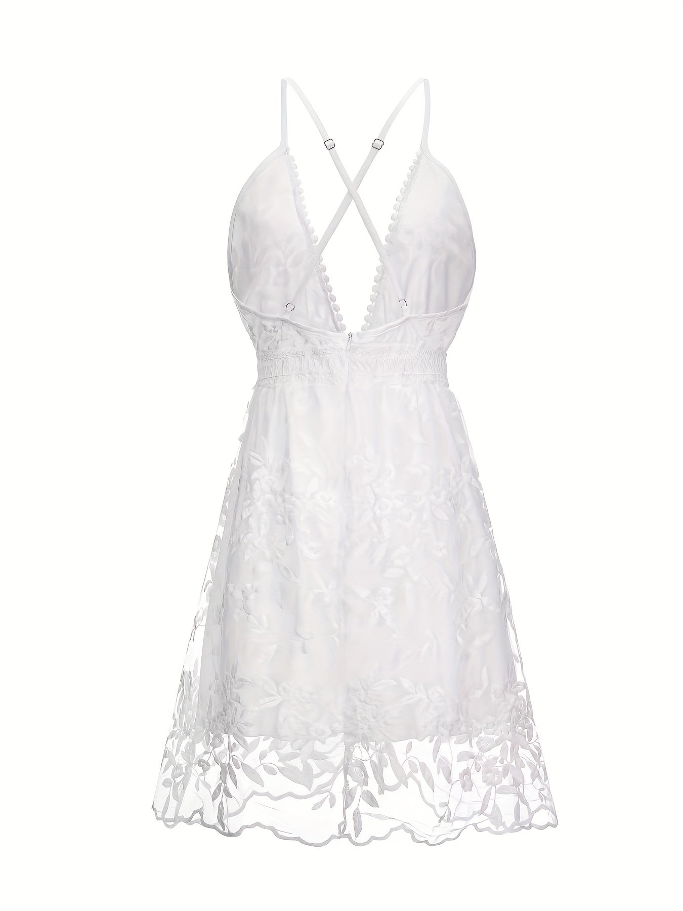 Boho Style Lace Floral Beachwear Dress