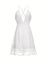 Boho Style Lace Floral Beachwear Dress