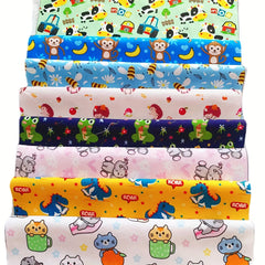 8pcs Animal Theme Fabric Polyester Fat Quarter DIY Sewing Supplies