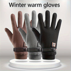 Velvet Thickened Warm Gloves Touch Screen Gloves For Cycling Running
