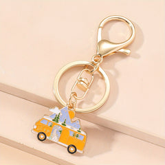 Painting Style Car Keychain Pendant Key Ring Bag Wallet Key Chain
