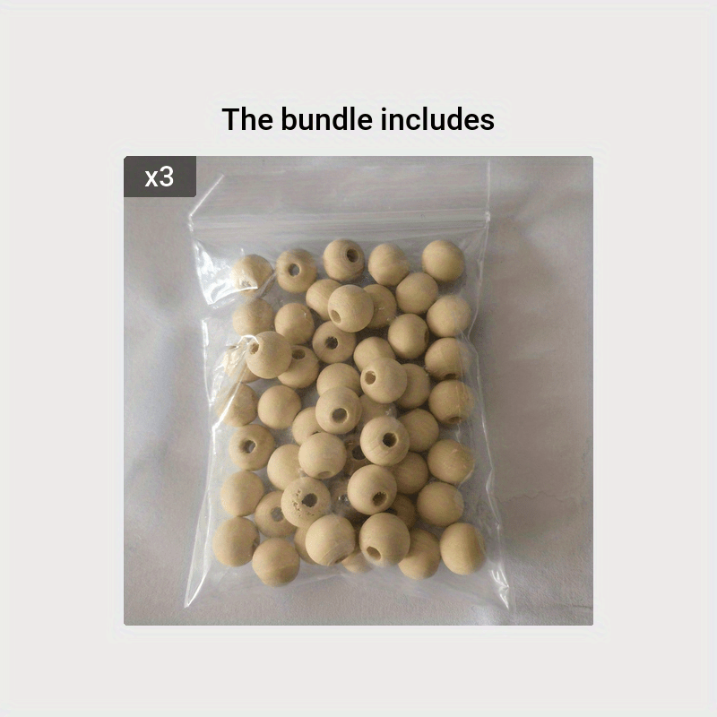 50pcs Wooden Bead Natural Beads Round Wood Beads DIY Craft Making 8mm 10mm