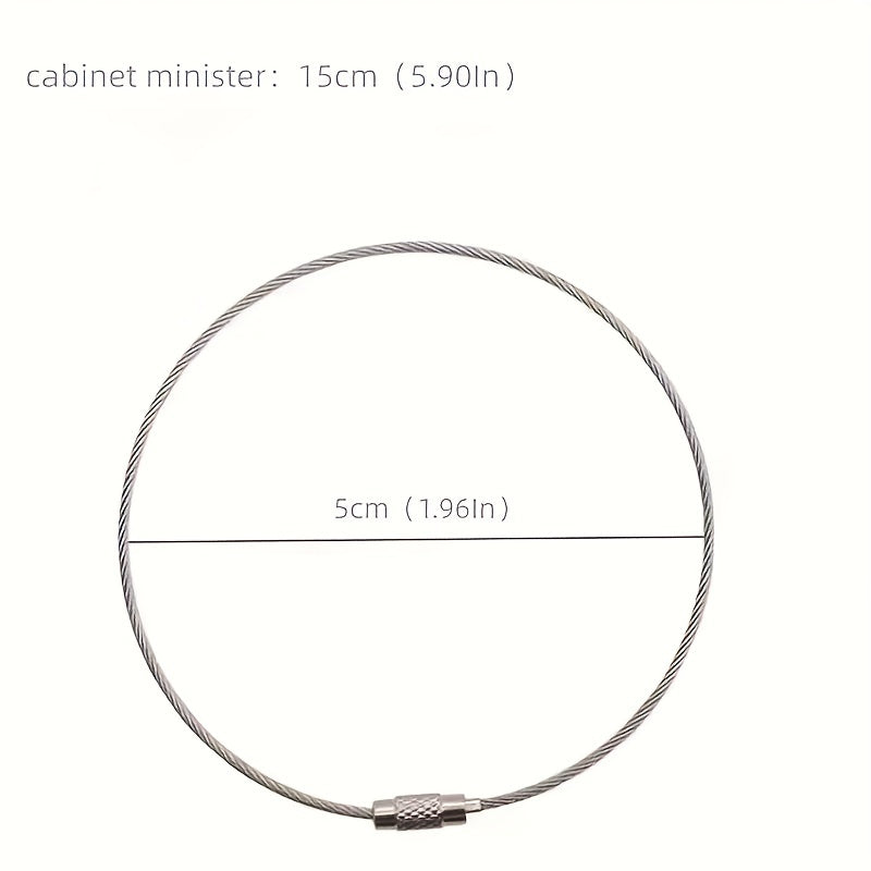 30pcs Stainless Steel Wire Keychain Cable Key Rings Loop Wire Cable Braided