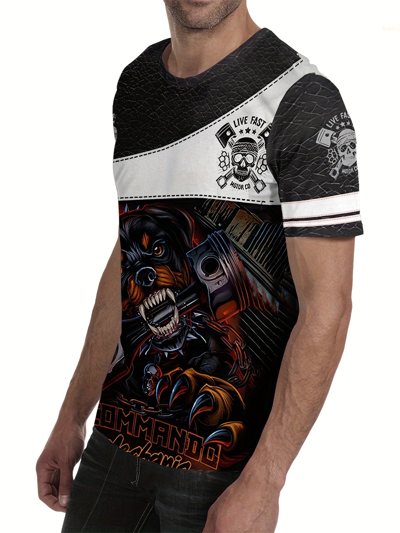 Men's Cartoon Dog Graphic T shirt Active 3D Digital Print Comfy