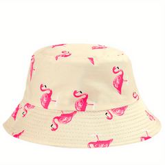 Flamingo Print Bucket Hat Lightweight Fisherman Cap