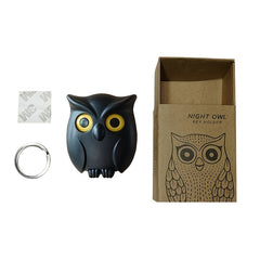3pcs Owl Wall Hook Blinking Eyes Adhesive Key Hanger