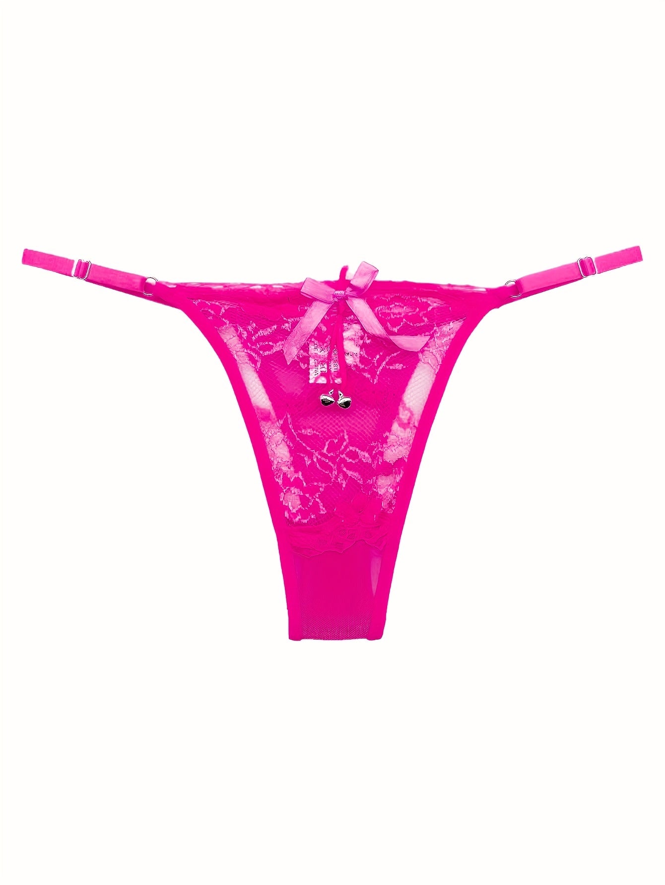 Floral Lace Thongs Bell Decor Panties