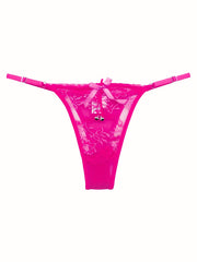 Floral Lace Thongs Bell Decor Panties