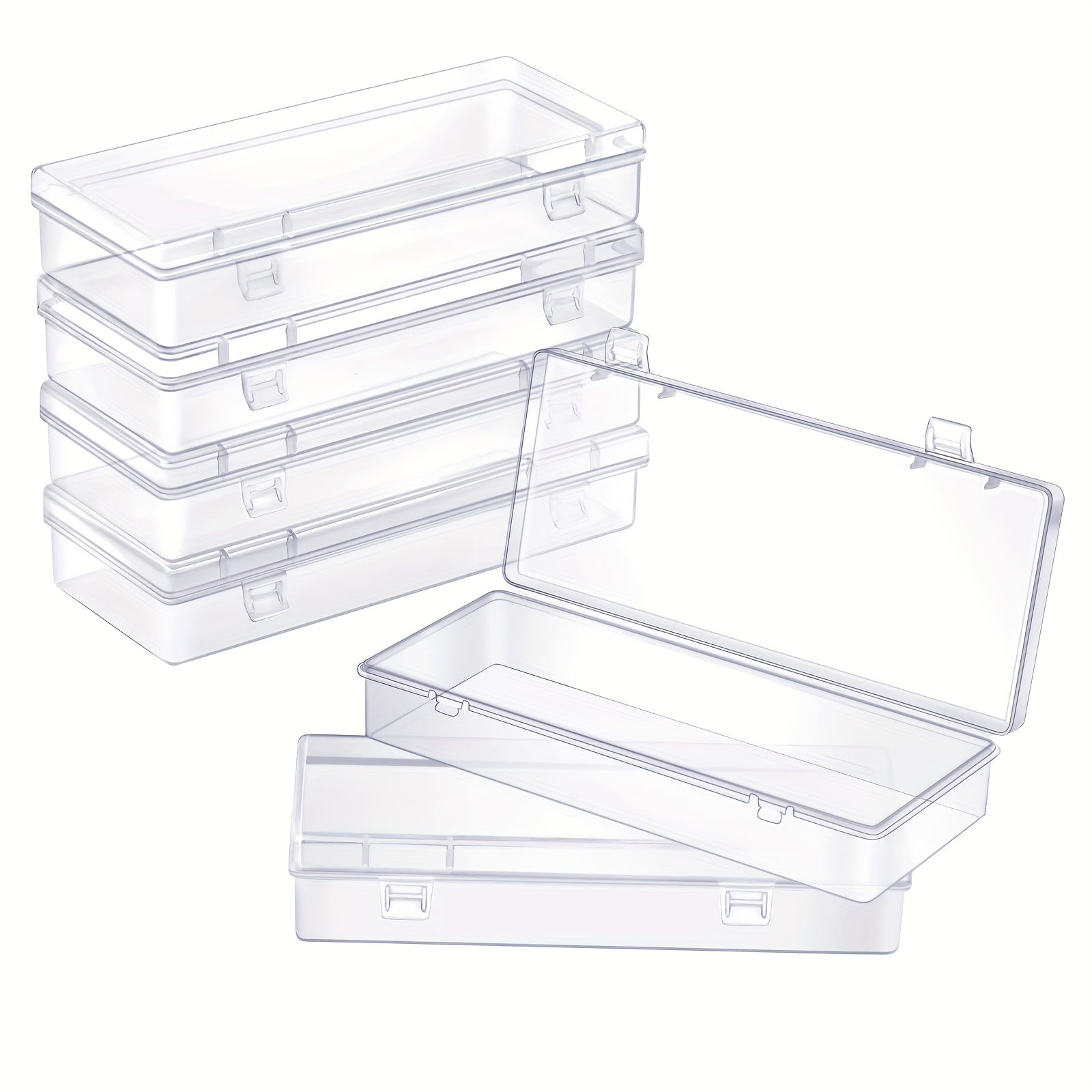 Small Plastic Storage Box with Hinge Cover for Beads & Crafts