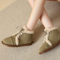 Women's Non slip Medium Tube Snow Boots Lace Up Warm Outdo