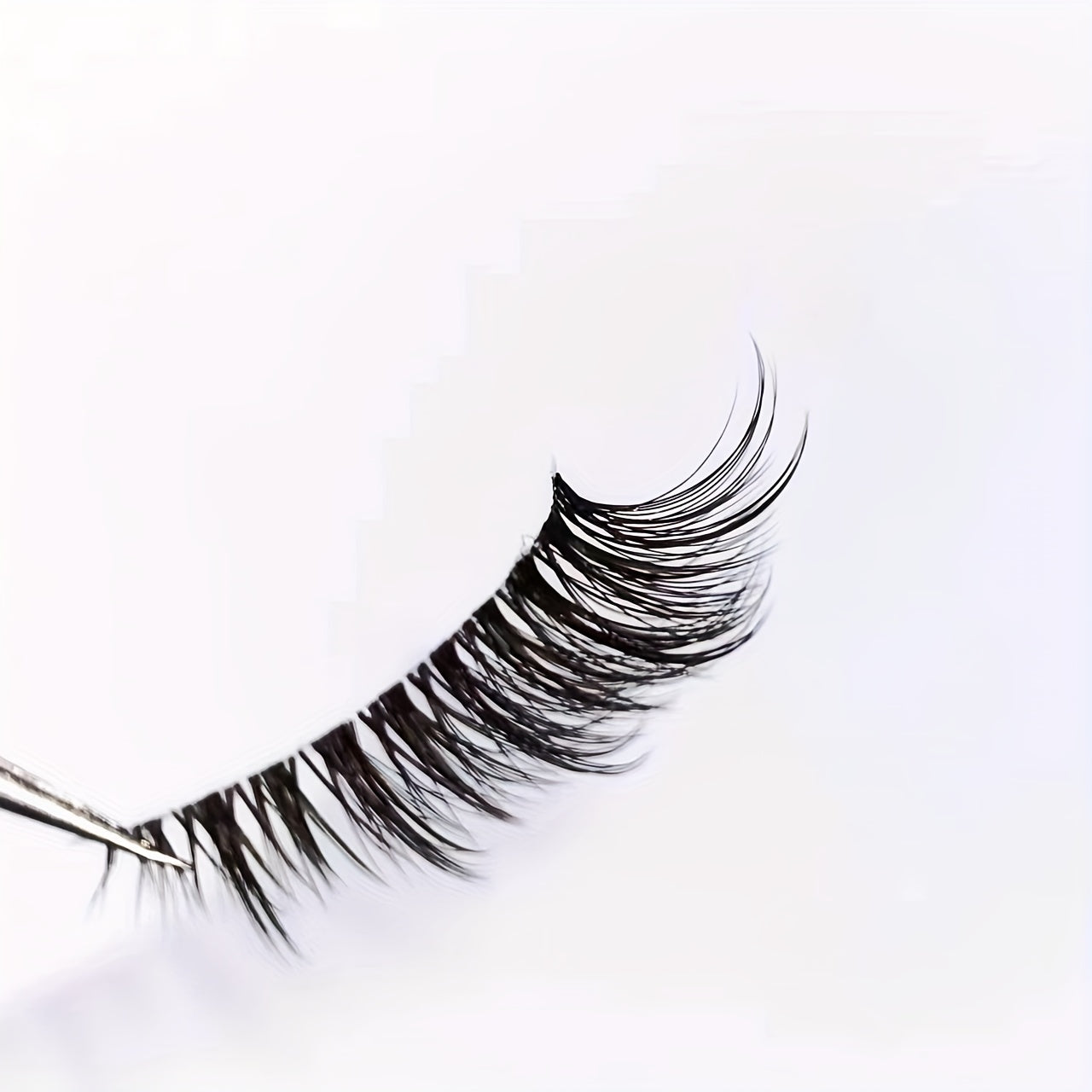 2 Pairs Half Lashes & Eyeliner Set Clear Band Fishtail Crisscross Style