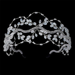 Crystal Crown Hair Hoop Mesh Beaded Hairbands Wedding Bridal Tiaras