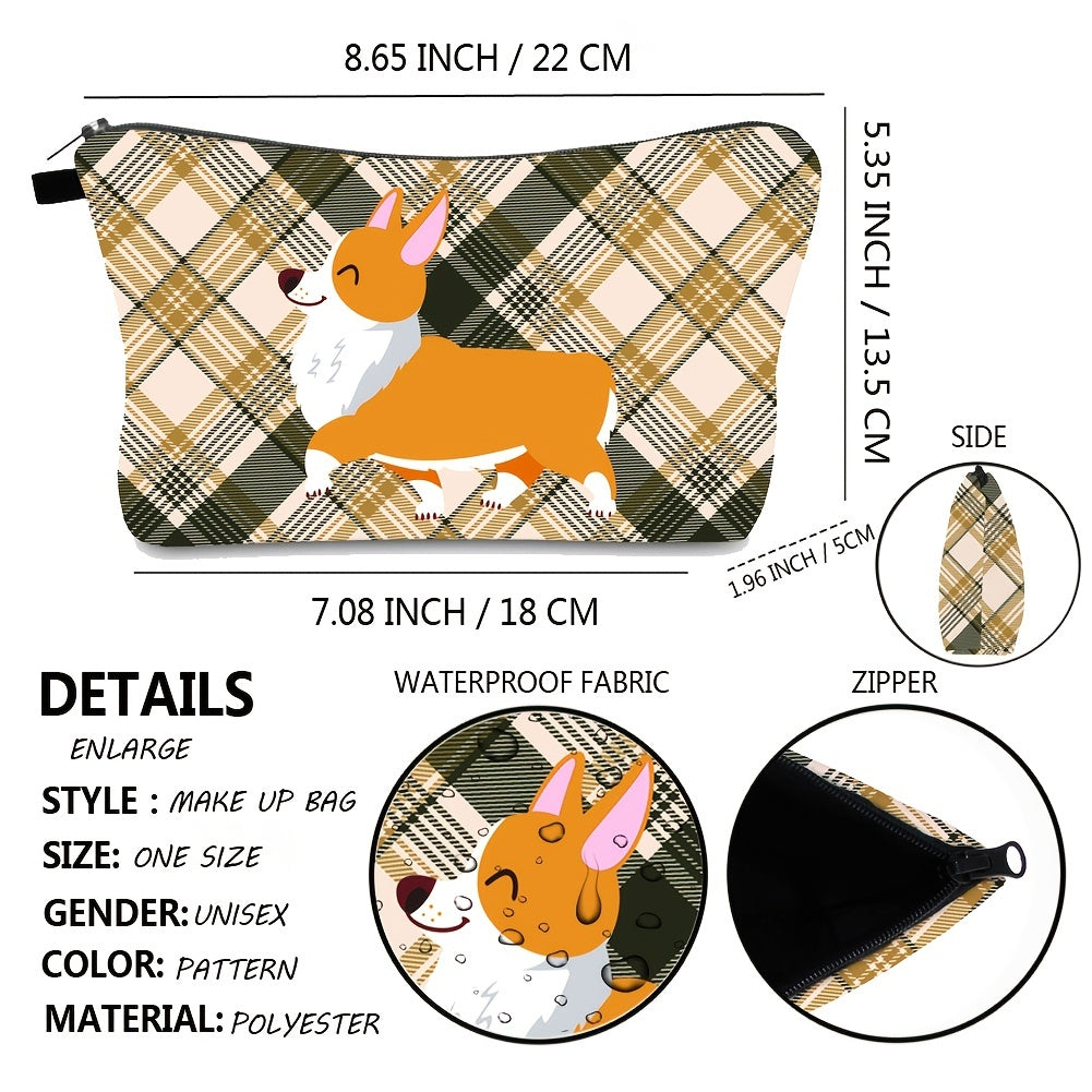 Corgi Dog Makeup Bag Toiletry Storage Pouch
