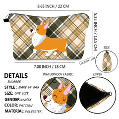 Corgi Dog Makeup Bag Toiletry Storage Pouch