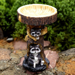 Resin Bird Bath Bowl For Garden Animals & Tree Shape Wild Bird Feeder