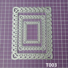 Rectangle Metal Cutting Dies DIY Scrapbook Etched Stencils For Paper Crafts