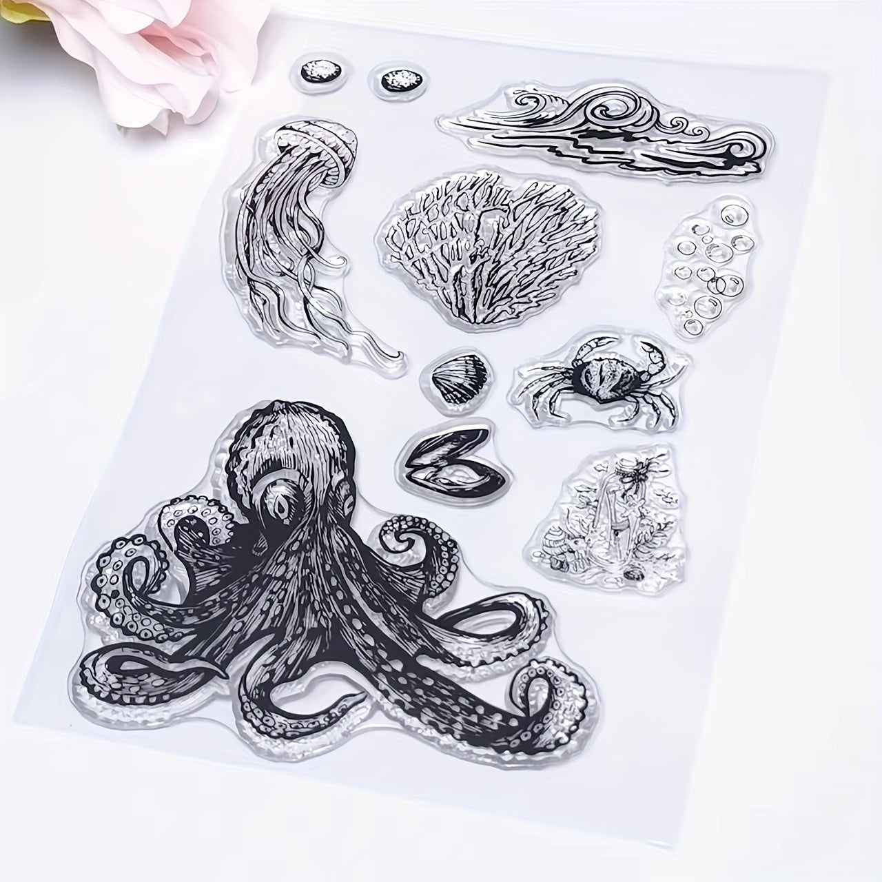 Marine Life Clear Stamps for Card Making and Scrapbooking