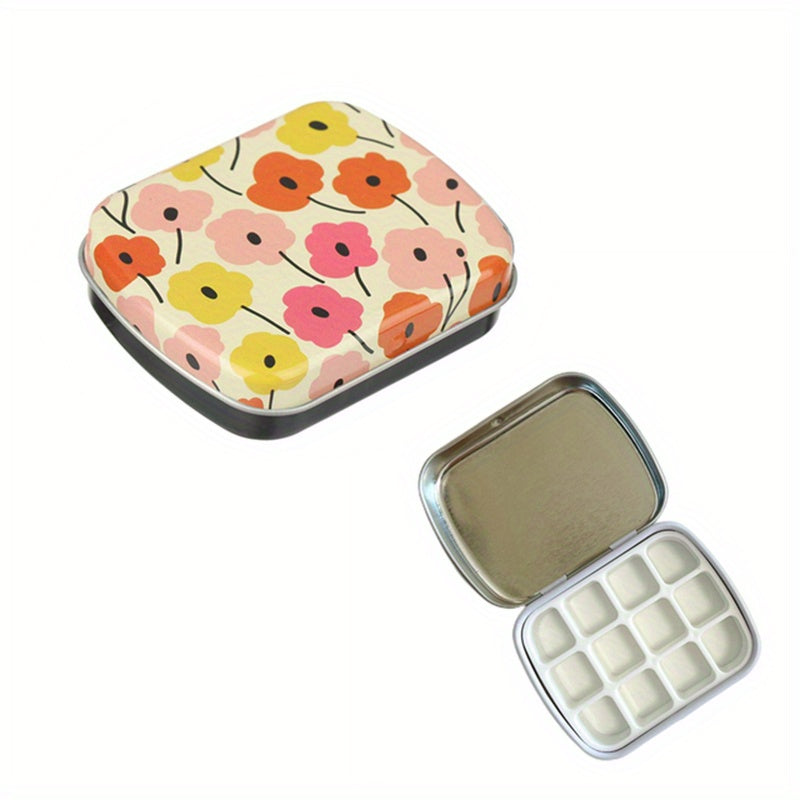 12 Grid Mini Watercolor Box Portable Travel Palette Sketch Paint Box