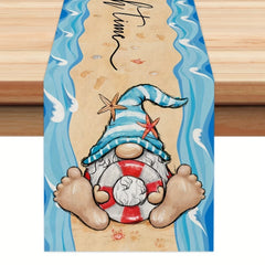Sea Gnome Summer Table Runner Rustic Holiday Kitchen Decor 33.02x