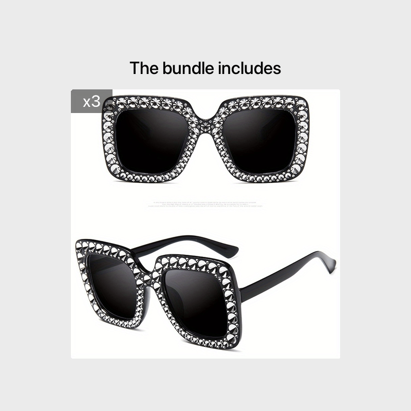 Oversized Cat Eye Sunglasses Rhinestone Gradient Lens UV400