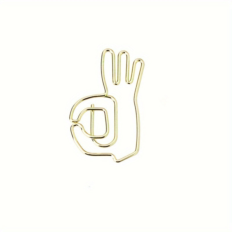 10pcs Creative Metal Paper Clip Bookmark for School and Office