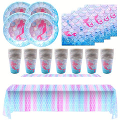 Mermaid Birthday Party Plates Napkins Tableware Set