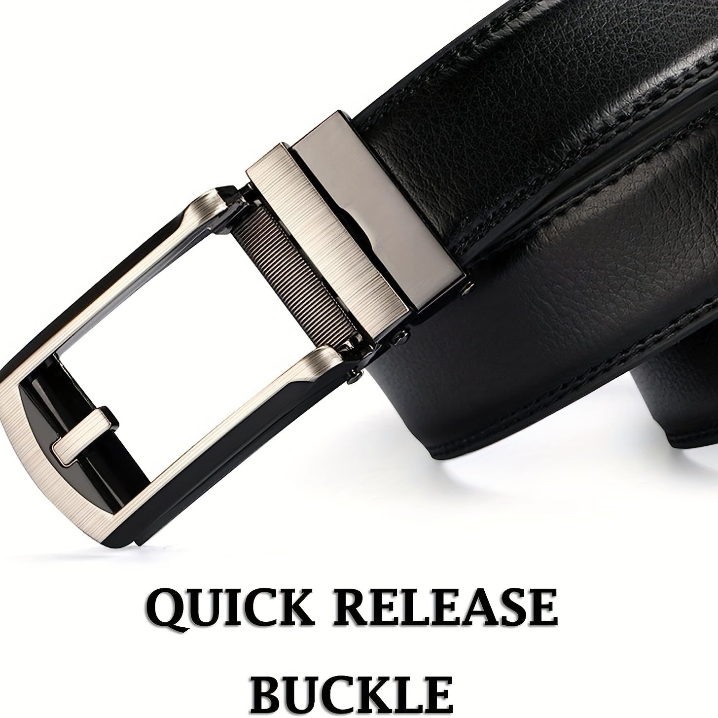 Men's Faux Leather Quick Release Buckle Belt Business