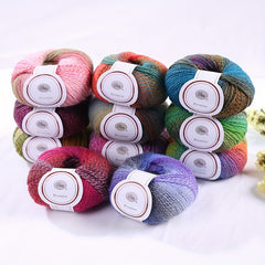Rainbow Gradient Dyed Wool Yarn 1.7oz