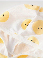 Girls Casual Cartoon Smile Face Hooded Outwear for Summer Holiday