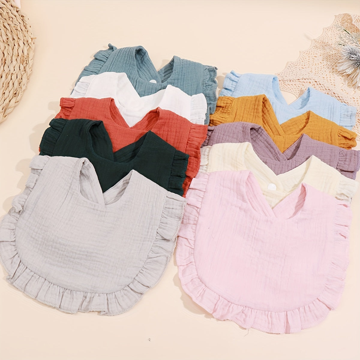 Newborn Baby Gauze Bibs 6 layer Cotton Petal Animal Apron