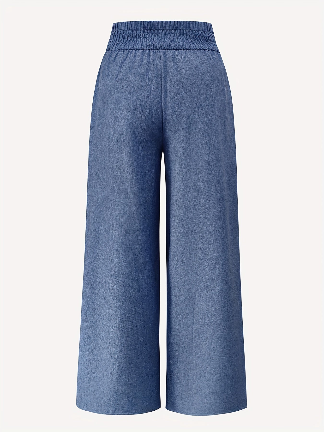 Casual Pants Women's Plus Chain Decor Waist Band High Rise Ruched Wide