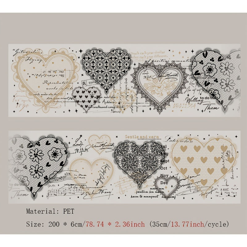 1PC Light Retro PET Tape Sticker Ghost Lace Dream Series Hdiary Decoration