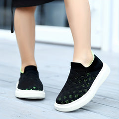 Girls Breathable Woven Slip On Walking Shoes