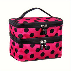 Double Layer Dot Pattern Makeup Bag for Women
