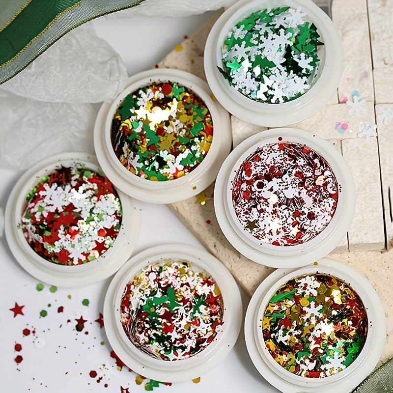 Winter Glitter Snowflake Nail Sticker Christmas Decal Sparkle Shape for Ladies